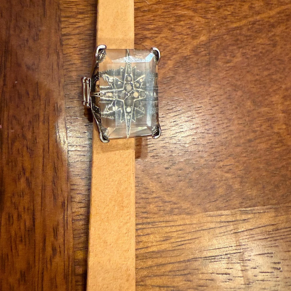 Stylish Tan Wearable with Silver Accents Ring